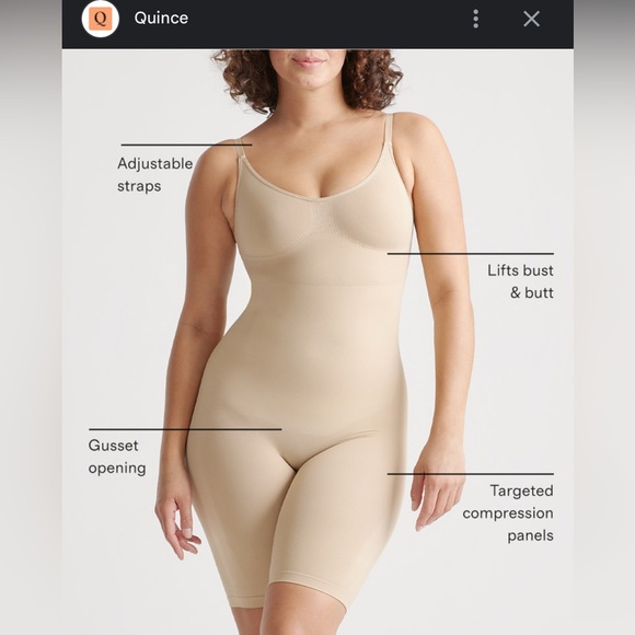 Quince Other - Quince Sculpting Mid-Thigh Bodysuit in Clay Shapewear , M